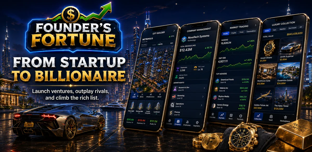 Founder's Fortune — Start broke. End filthy rich.