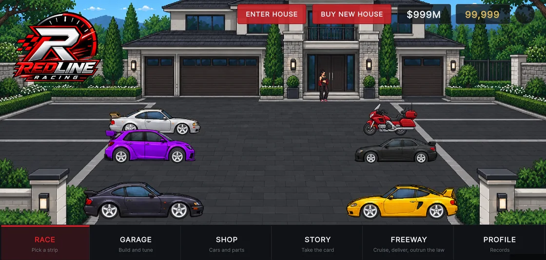 Home driveway with the collection parked