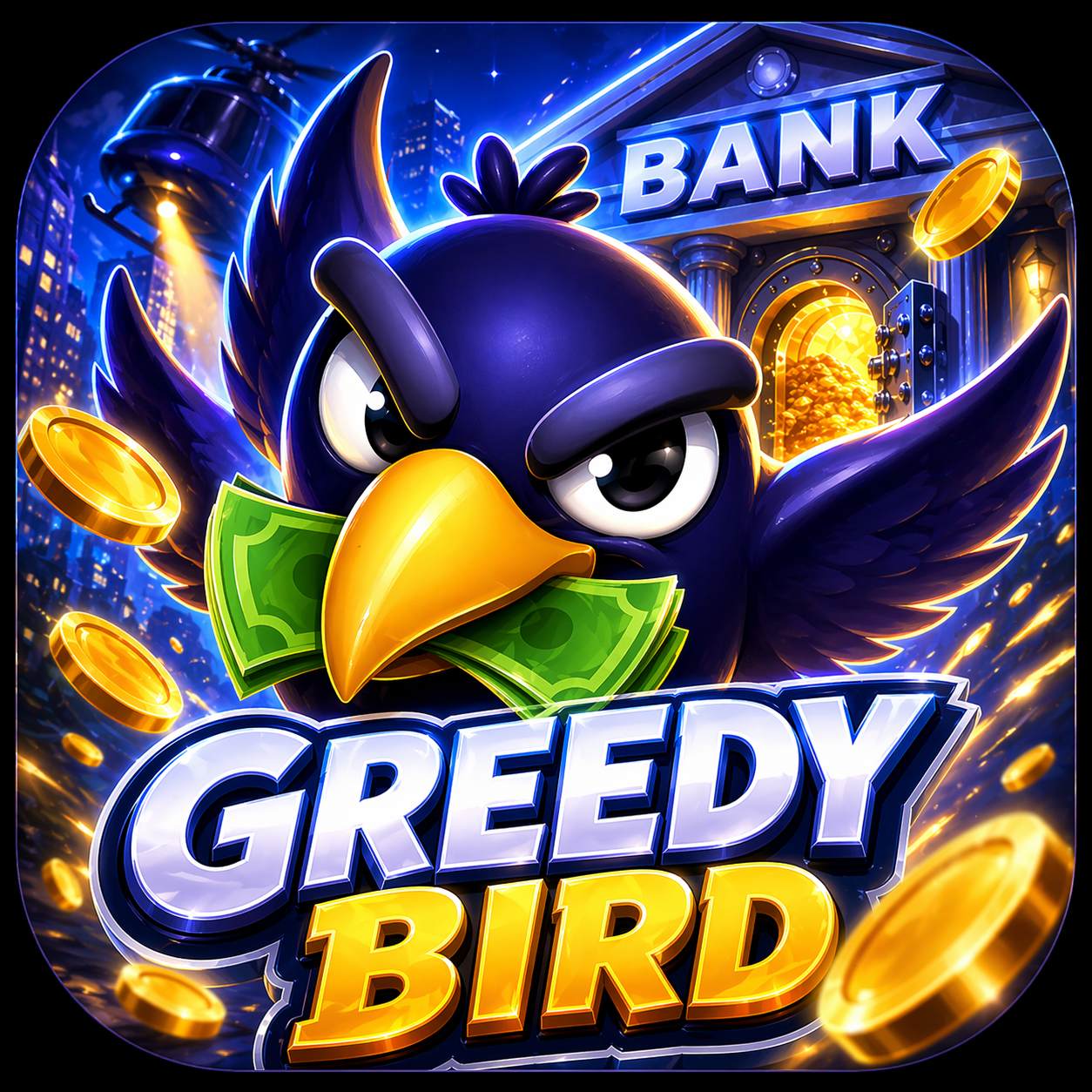 Greedy Bird — Steal big. Fly dirty. Cash out.