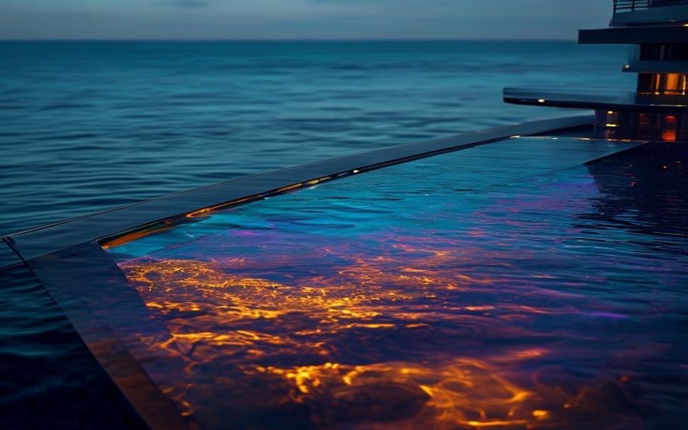 Nixie Surfaces: The $2.74M-a-Week Lürssen With a Color-Shifting Hull and a Pool Hung Over the Sea