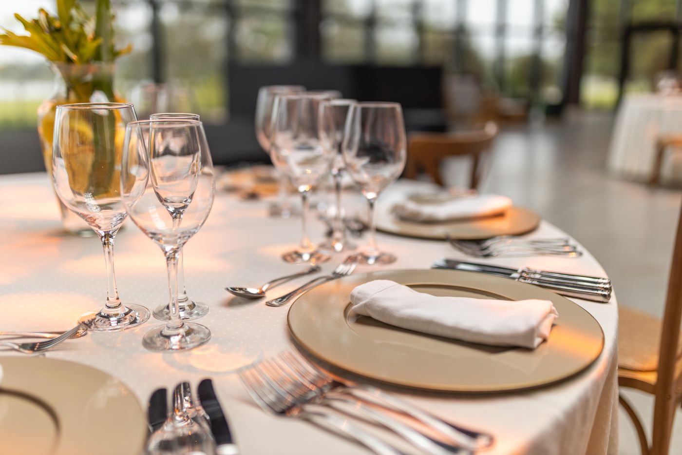 An intimate private dinner where deals are made